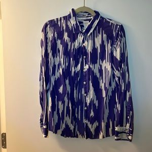 J. Crew Perfect Shirt Ikat, M